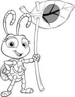 A coloring page of a bugs life